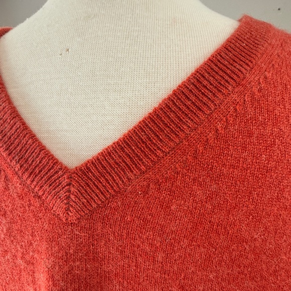 Gorgeous Deep Orange Cashmere V-Neck, Men’s XL. - Picture 2 of 8